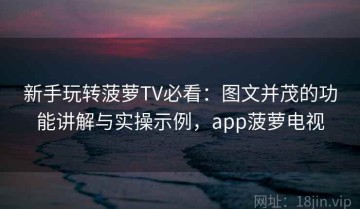 新手玩转菠萝TV必看：图文并茂的功能讲解与实操示例，app菠萝电视