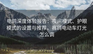 电鸽深度体验报告：夜间模式、护眼模式的设置与推荐，赛鸽电动车灯光怎么调