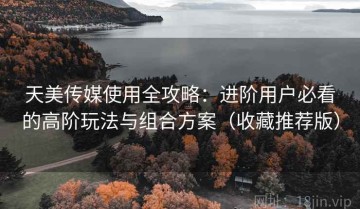 天美传媒使用全攻略：进阶用户必看的高阶玩法与组合方案（收藏推荐版）