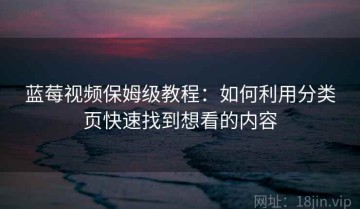 蓝莓视频保姆级教程：如何利用分类页快速找到想看的内容