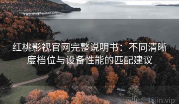 红桃影视官网完整说明书：不同清晰度档位与设备性能的匹配建议