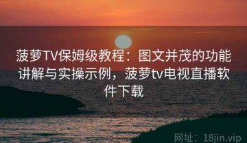 菠萝TV保姆级教程：图文并茂的功能讲解与实操示例，菠萝tv电视直播软件下载