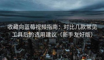 收藏向蓝莓视频指南：对比几款常见工具后的选用建议（新手友好版）