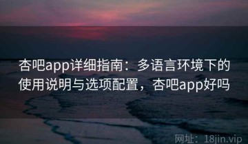 杏吧app详细指南：多语言环境下的使用说明与选项配置，杏吧app好吗
