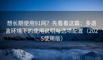 想长期使用91网？先看看这篇：多语言环境下的使用说明与选项配置（2025使用版）