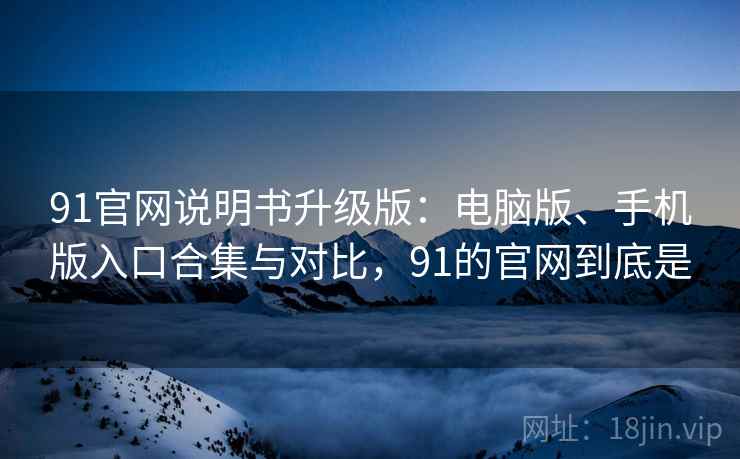 91官网说明书升级版：电脑版、手机版入口合集与对比，91的官网到底是