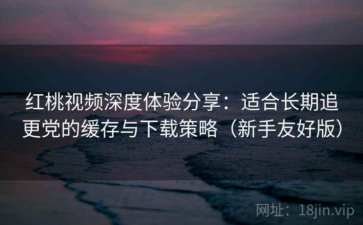 红桃视频深度体验分享：适合长期追更党的缓存与下载策略（新手友好版）