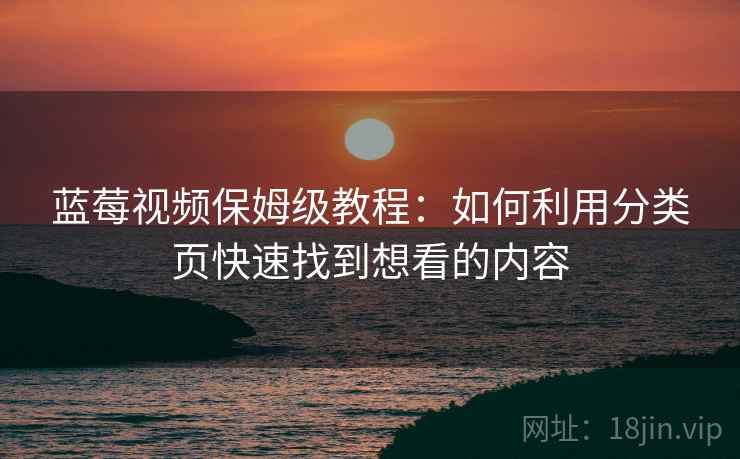 蓝莓视频保姆级教程：如何利用分类页快速找到想看的内容