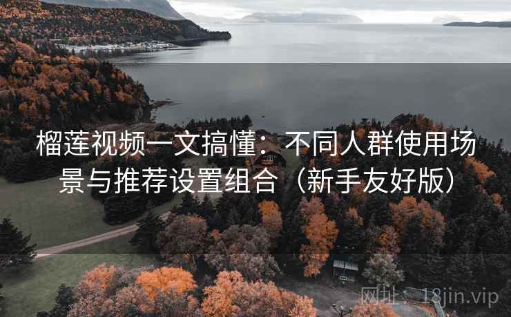 榴莲视频一文搞懂：不同人群使用场景与推荐设置组合（新手友好版）