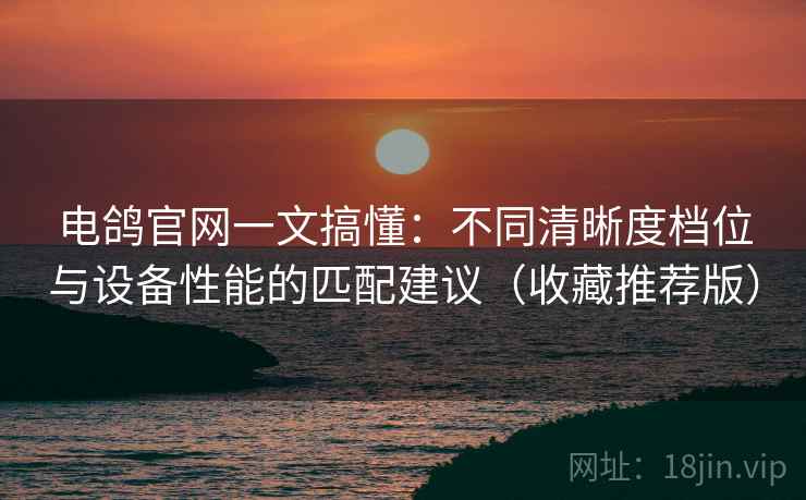 电鸽官网一文搞懂：不同清晰度档位与设备性能的匹配建议（收藏推荐版）