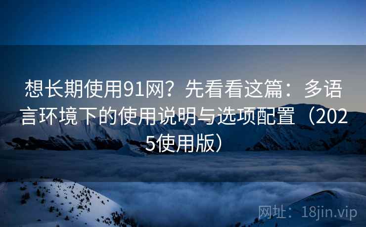 想长期使用91网？先看看这篇：多语言环境下的使用说明与选项配置（2025使用版）
