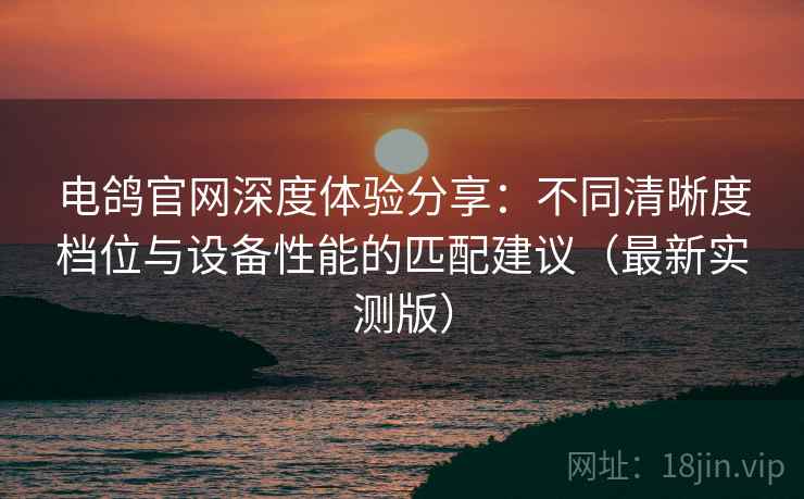 电鸽官网深度体验分享：不同清晰度档位与设备性能的匹配建议（最新实测版）
