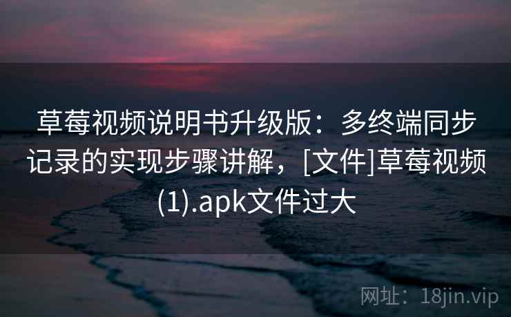 草莓视频说明书升级版：多终端同步记录的实现步骤讲解，[文件]草莓视频(1).apk文件过大